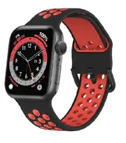 For Apple Watch iWatch Series SE 44mm Silicone Wristband Loop Strap Wrist Band (Style 5- Small Size)