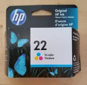 Original HP Printer Ink DeskJet 22 Tri-Color C9352AN Expired 7/2022