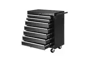 Giantz 7 Drawer Tool Box Cabinet Chest Trolley Storage Garage Toolbox Black