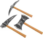 CHICAMPERA Realistic Dwarf Props: 3pcs Foam Axe for Halloween Cosplay Accessories