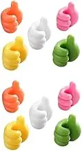 10 Pcs Self Adhesive Hooks, Thumb Wall Hooks Stick on Hooks, Multi-Function Cable Tidy Clips for Home, Office, Kitchen (Random Color)