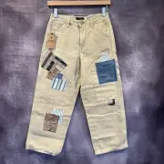 NWT Polo Ralph Lauren Girls Sz 8 Patchwork Canvas Wide-Leg Pant Msrp $135