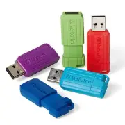 Verbatim 16Gb Pinstripe Usb 2.0 Flash Drive Retractable Thumb Drive - Personal