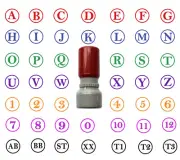 Custom Initial Stamp A to Z 0-9 Monogram Self inking Round One Two letters 15mm