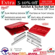 Milwaukee 932464946 3/8in Ratcheting Socket Set Metric Standard 56 Pieces Set
