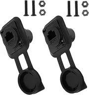 2Pack RJ45 CAT6Panel Mount Socket D-Type,with Dust Cover 31MM x 26MM Coupler Female to Female LAN Network Bulkhead Pass Through Socket,with Install Screw Ethernet Extension Coupler Adapter