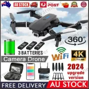 RC Drone Dual Camera Pro 4K Optical Flow WIFI FPV Foldable Quadcopter+3 Battery