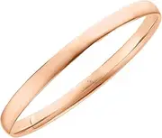 [Generic] Bangle Real 18k Rose Gold Filled Solid Flat 5mm Cuff Teen Size 55mm Bracelets
