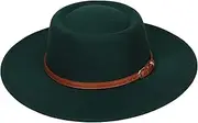 [VPbao] Women Girls Wool Wide Brim Felt Bowler Fedora Hat Lady Floppy Cloche Derby Church Party Hats - Foldable
