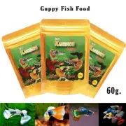 3X Premium grade Guppy Fish Food Slow Sinking Food Micro Pellets / 0.4-0.8 mm.