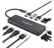 Simplecom CHN612 USB-C 12-in-1 Multiport Dual HDMI+VGA Triple Display Docking Station
