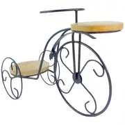 Handcrafted Rustic Elegant Tri Bike Tealight Holder Whimsical Wooden and Iron Table Accent NEW
