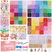 Wuollgess 15000Pcs Clay Beads Bracelet Making kit, 72 Colors Friendship Brace
