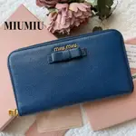 MIU MIU 錢包 5M0506 MADRAS 藍色 長夾 皮革 MERCARI 日本直送 二手