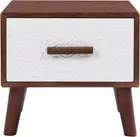 TV Stand Media Entertainment Center for One Size, Brown+white Solid Wood+mdf