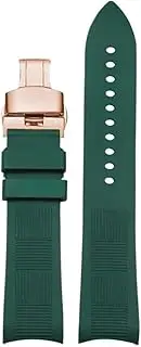 [Timbeat] 20mm 21mm 22mm Rubber Curved end Watch Strap Fit for Omega Planet Ocean 600 Seamaster 300 /Hamilton/Seiko NO5.007 Watch Band
