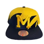 Mitchell & Ness Michigan Wolverines Sharktooth Maize & Blue Snapback Hat OSFM