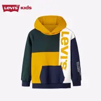 在飛比找蝦皮購物優惠-LEVI'S®童裝-中性棉質拼接連帽上衣/110 165