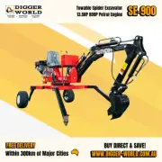 HIGHTOP SE900 13.5HP Towable Spider Excavator Petrol 4Stroke Engine 360 Rotating