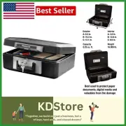 Portable Fireproof Safe Box - Key Lock Security for Jewelry and Documents