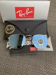 Ray-Ban Hexagonal RB3548 Gold Frame/ Blue Sunglasses