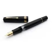 Leonardo Momento Magico Fountain Pen in Matte Black with Gold Trim, Fine Point