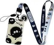 RHXWFDG Anime Soot Sprite Lanyard Keychain, ID Badges Key Lanyard for ID Card Holder, Cell Phone Case (Colorful)