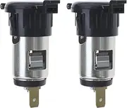 ECSiNG 2PCS Cigarette Lighter Socket Power Outlet with Cover for 12-24V Vehicle Car SUV Truck Off-Road RV ATV Golf Boat Motorcycle Off-Road Motorhome 120-250W