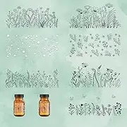 Flower UV DTF Transfer Stickers - 8 Sheets White Wildflowers Butterfly Waterproof Rub on Transfers PVC Transfer Stickers for 16 Oz Glass Cups DIY Wood Crafts