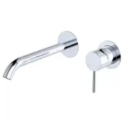 Kaya Wall Mixer Set, Rnd Plates, 200mm Outlet, Chrome