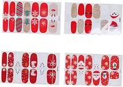 minkissy 4pcs Xmas Nail Stickers Decals Christmas Nail Nail Art Decals Winter Stickers Winter Nail Wraps Nail Art Stickers Women Nail Art Sticker Nail Decals Manicure