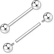 [GAGABODY] Pair 14G 16G G23 Solid Titanium Shield Nipple Rings Nipple Barbell Internally Threaded Nipple Jewelry Tongue Piercing Bridge Piercing Jewelry 12mm-18mm