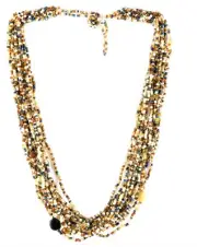 Multi Strand, Multi Color Glass Seed Beaded Necklace and Bracelet Set NIP