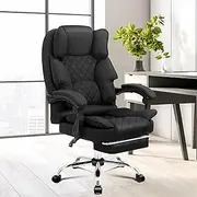 ALFORDSON Ergonomic Office Chair with 150° Recline,Gaming Executive Computer Racer Swivel Chair with Footrest and Adjustable Height,Home Fabric Chair with Lumber & Back Support Work(Fabric Black)