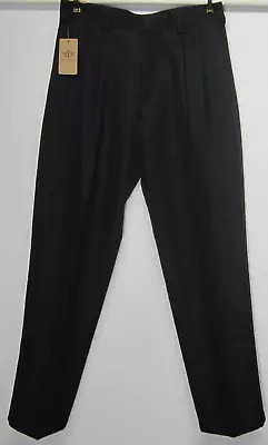 DOCKERS Men's NWT Flat Front Black Polyester Dress Pants W32 L32