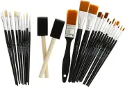 25 Piece Craft Brush Value Pack, Suitable for All Creatives, for Use with Acryli