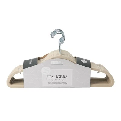 Simplify Slim Velvet Suit Hangers 25 Pack (23240-IVORY)