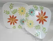 ❤️ NEW Corelle Square HAPPY DAYS Choose DINNER or LUNCH PLATE Retro Flower Power