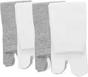 [Baluue] 4pairs Cotton Toe Socks: Comfortable Split Two Toe Design Unisex Socks for Daily Wear Sports Breathable Elastic Fit for Men and Women