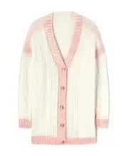 Palm Angels Spray Paint-Effect Knitted Cardigan S,XS White