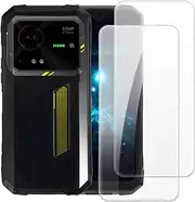 2 Pack Tempered Glass + TPU Phone Case Combo Compatible with Hotwav Hyper 7 5G, Shockproof Protective Cover and Screen Protector Set (Black)