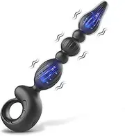 Vibrating Vibrator Metal Plug, Beads Stimulator with 10 Vibration Modes Prostate Massager Butt Plug Rechargeable G-spot Anus Adult Sex Toy for Men, Women