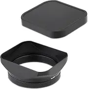 Metal Square Lens Hood for Fujifilm X100VI Fuji X100V X100F X100T Camera Accessories Haoge LH-X200B with 49mm UV Filter Adapter Ring & Metal Cap Kit Black