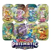 ✅Pokemon Prismatic Evolutions Mini Tins Set of 5x - SV8.5 Set of 5x Mini Tins