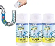 Powerful Sink & Drain Cleaner, Fast Foaming Pipe Dredge Deodorant for Kitchen, Bathroom, Toilet & Shower - Effective Drain Blockage Remover - Easy Operation (3 PCS)