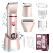 3 in 1 Electric Bikini Trimmer Shaver for Women Pubic Hair Razors Shaver,Bikini Trimmer Removal Set for Body Face Lip Underarm