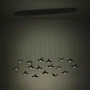 Paratebueno Linear LED Pendant Light 17 Light - Black or Brass