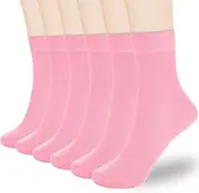 [Corlap] Thin Crew Socks Women - Dress Socks - Soft Cotton Ankle Bootie Socks for Business Casual Trouser-6 Pairs Gift Box