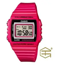 在飛比找Yahoo!奇摩拍賣優惠-【天龜】CASIO 50M防水多功能電子錶 粉 W-215H