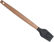 Cooking Tool BBQ Brush Silicone Basting Non-Slip Wood Handle Brush for Kitchen Use
